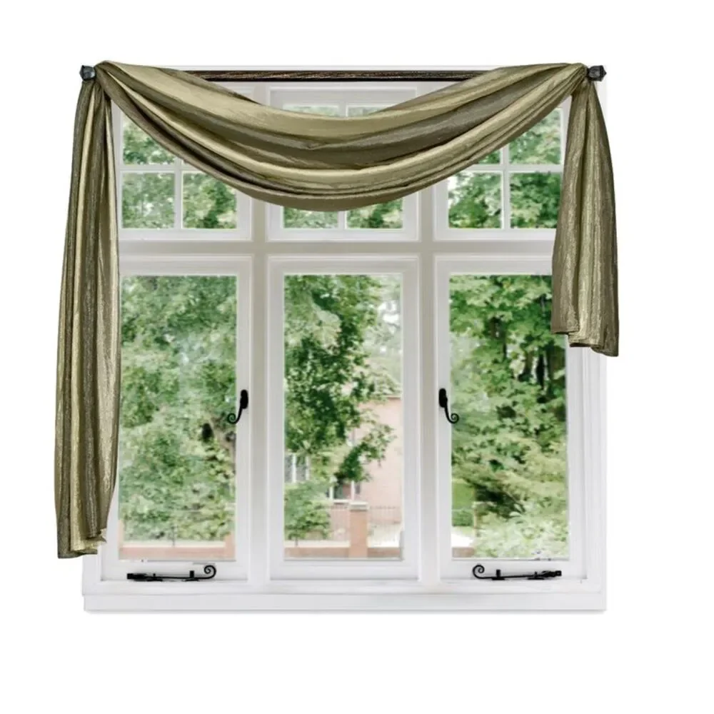 Woven Trends Ombre Curtains, Valances for Windows, Luxurious Scarf Valance,